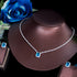 Stunning White and Blue Set - Earrings & Necklace - Statement Jewellery - Cubic Zircon - Box Packaging