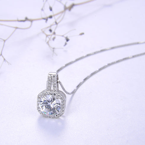 All That Sparkle - S925 Sterling Silver Necklace - AAA Cubic Zirconia Stones - Free Box Packaging