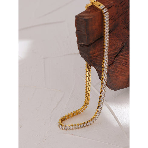 Shine With Me Choker Necklace - 18K Genuine Gold Plated over Pure Stainless Steel - Chic Design! - Free Box Packaging!