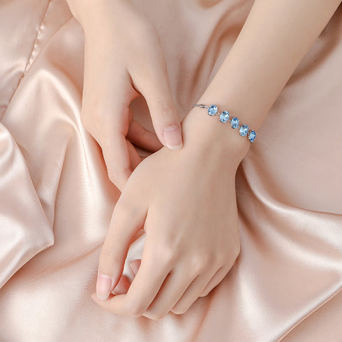 Viviana Bracelet - Adjustable - S925 Sterling Silver Necklace - AAA Cubic Zirconia Stones - Free Box Packaging