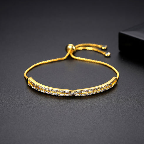 Season of Gold Bracelet - Gold Plated - AAA Cubic Zirconia - Free Box Packaging!