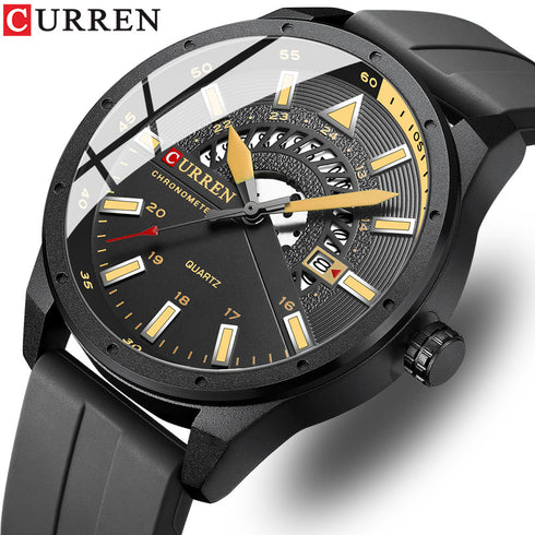 Curren Mens Watch - Ultra Soft Silicon Strap - Box Packaging! - Water Resistant 3ATM! - 1 Year Warranty!
