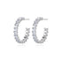 Party Hoops - White Gold Plated - AAA Cubic Zirconia - Free Box Packaging!