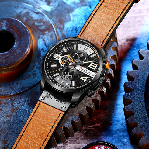 Curren Eternity (Timeless Brown) - Men's Watch - 1 Year Warranty - Chronograph - 3 ATM Water Resistant