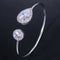 Pear Cut Plated Silver Colour Bangle - Statement Jewellery - Cubic Zircon - Box Packaging