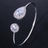 Pear Cut Plated Silver Colour Bangle - Statement Jewellery - Cubic Zircon - Box Packaging