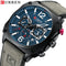 Curren 3030 (Ash Grey & Deep Blue) - Men's Watch - 1 Year Warranty - Chronograph - 3 ATM Water Resistant