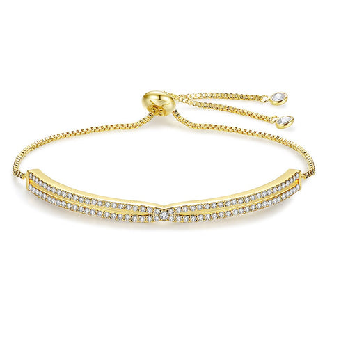Season of Gold Bracelet - Gold Plated - AAA Cubic Zirconia - Free Box Packaging!