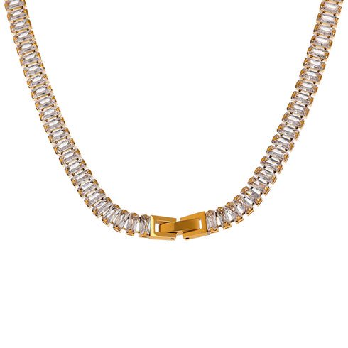 Shine With Me Choker Necklace - 18K Genuine Gold Plated over Pure Stainless Steel - Chic Design! - Free Box Packaging!