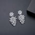 Party Flower Earrings - White Gold Plated - AAA Cubic Zirconia - Free Box Packaging!