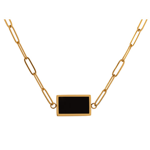 Contemporary - Necklace - 18K Genuine Gold Plated over Pure Stainless Steel - Non Tarnish - Chic Design! - Free Box Packaging!