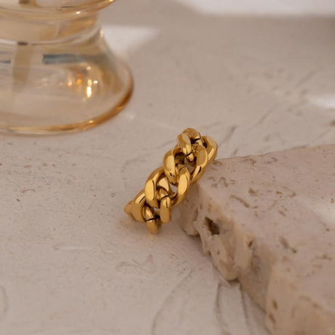 Niovani Fashionable Ring! - Adjustable Size! - 18K Genuine Gold Plated over Pure Stainless Steel! - Chic Design! - Free Box Packaging!