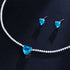 Romantic Blue Party Set - Earrings & Necklace - Statement Jewellery - Cubic Zircon - Box Packaging
