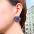 Deep Violet Flower Party Earrings - Statement Jewellery - Cubic Zircon - Box Packaging