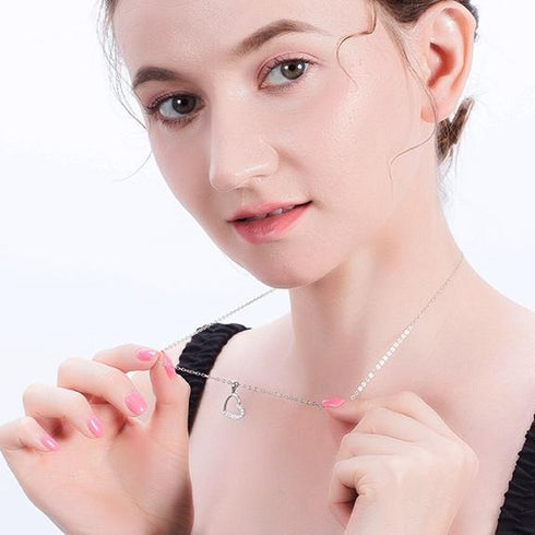 Contemporary Love Necklace - S925 Sterling Silver - AAA Cubic Zirconia Stones - Free Box Packaging