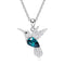 Where Bird's Dare Necklace - Pure Sterling Silver (Chandi) - Embellished with Genuine European Crystals - Free Box Packaging