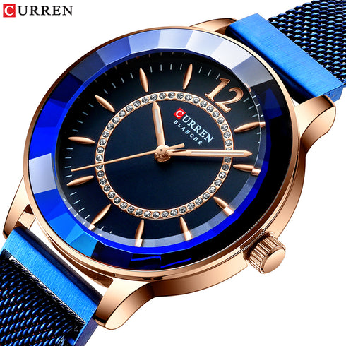 Curren Women's Royal Blue! - Crystal Party! - Sparkling Magnetic Strap! - Water Resistant! - 1 Year Warranty!