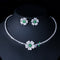 Modern Floral Party Set - Earrings & Necklace - Statement Jewellery - Cubic Zircon - Box Packaging