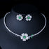 Modern Floral Party Set - Earrings & Necklace - Statement Jewellery - Cubic Zircon - Box Packaging