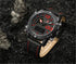 Naviforce Rugged Black & Red Attack (Digital + Analog) - Genuine Leather! - Water Resistant! - 1 Year Warranty!