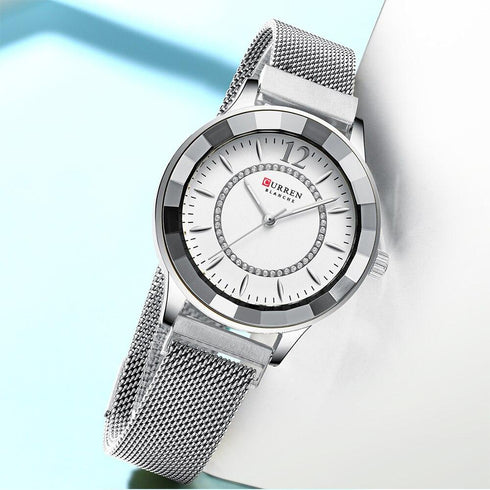 Curren Amour - Women's Watch - Sparkling Silver! - Crystal Party! - Sparkling Magnetic Strap! - Water Resistant! - 1 Year Warranty!