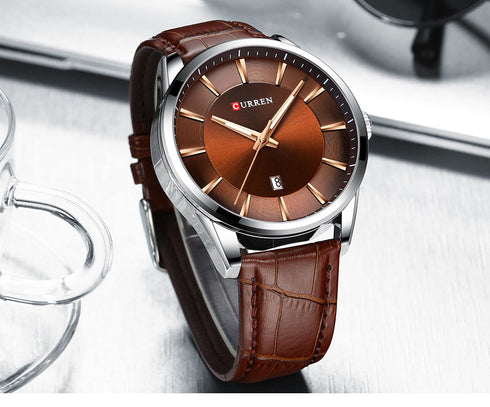 Curren Alpine - Men's Watch - Classic Brown - Genuine Ultrasoft Leather! - Hot Seller! - 1 Year Warranty!