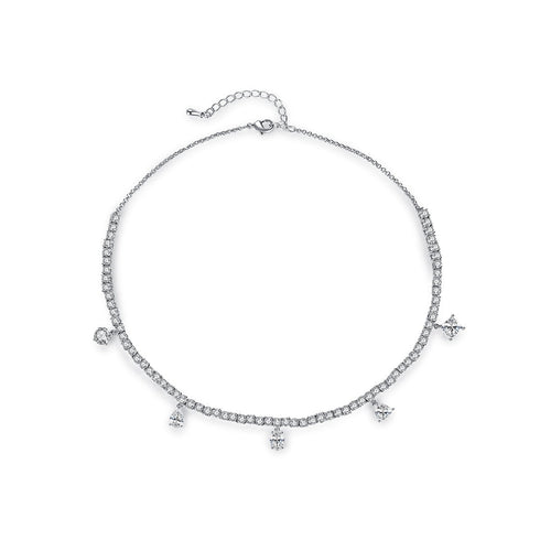 Party Chocker Necklace - White Gold Plated - AAA Cubic Zirconia - Free Box Packaging!