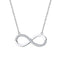 Infinity - S925 Sterling Silver Necklace - AAA Cubic Zirconia Stones - Rhodium Plated - Free Box Packaging