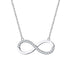 Infinity - S925 Sterling Silver Necklace - AAA Cubic Zirconia Stones - Rhodium Plated - Free Box Packaging