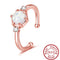 Moonlight - S925 Sterling Silver Ring - Adjustable Size - Genuine Opal Stones - Rose Gold Plated - Free Box Packaging