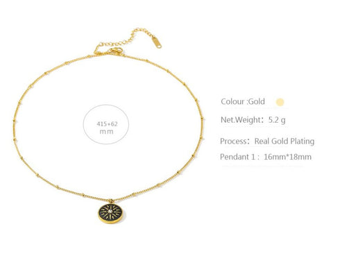 Moonstar - Necklace - 18K Genuine Gold Plated over Pure Stainless Steel - Non Tarnish - Chic Design! - Free Box Packaging!