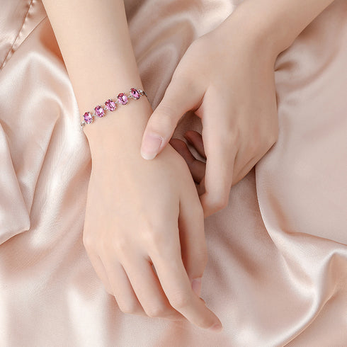 Viviana Bracelet - Adjustable - S925 Sterling Silver Necklace - AAA Cubic Zirconia Stones - Free Box Packaging