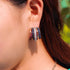 Multi Colour Gold Plated Twisted Hoops Party Earrings - Statement Jewellery - Cubic Zircon - Box Packaging