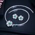 Modern Floral Party Set - Earrings & Necklace - Statement Jewellery - Cubic Zircon - Box Packaging