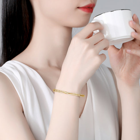 Season of Gold Bracelet - Gold Plated - AAA Cubic Zirconia - Free Box Packaging!