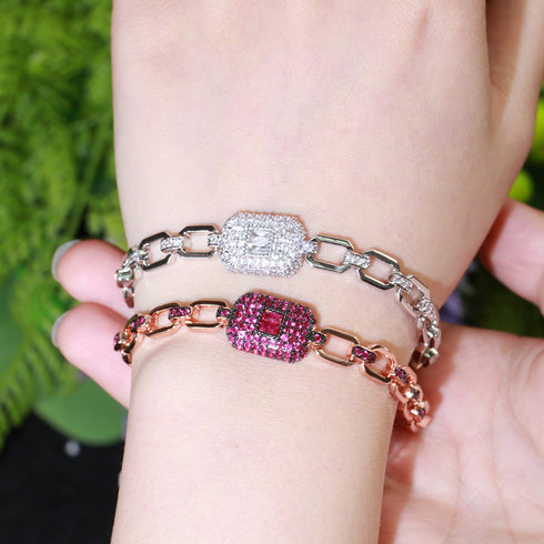 Rose Gold Plated Turkish Bracelet - Statement Jewellery - Cubic Zircon - Box Packaging