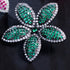 Green Flower Party Earrings - Statement Jewellery - Cubic Zircon - Box Packaging