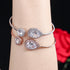 Pear Cut Plated Silver Colour Bangle - Statement Jewellery - Cubic Zircon - Box Packaging