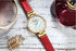 Womens Curren Elegant Maroon! - Shiny Pearl Dial! - Hot Seller! - 1 Year Warranty! - Genuine Leather!