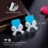 Bow Blue Party Earrings - Statement Jewellery - Cubic Zircon - Box Packaging