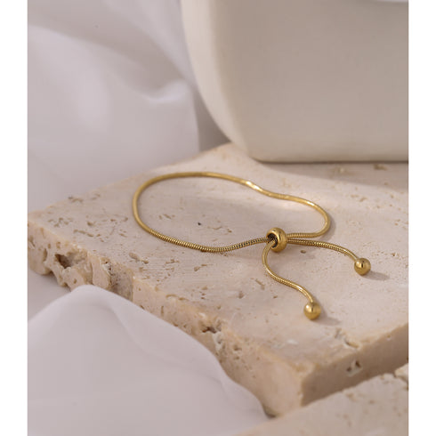 Nova Bracelet - Adjustable - 18K Genuine Gold Plated over Pure Stainless Steel - Non Tarnish - Free Box Packaging