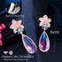 Flower Water Drop Earrings - Statement Jewellery - Cubic Zircon - Box Packaging