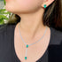 Mermaid Green Party Set - Earrings & Necklace - Statement Jewellery - Cubic Zircon - Box Packaging