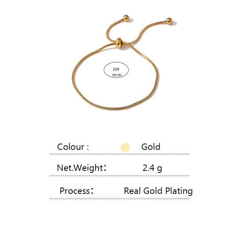 Nova Bracelet - Adjustable - 18K Genuine Gold Plated over Pure Stainless Steel - Non Tarnish - Free Box Packaging