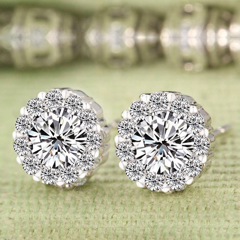 Annie Jewellery Set - Necklace + Earrings - AAA Sparkling Cubic Zirconia - Free Box Packaging