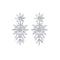 Party Flower Earrings - White Gold Plated - AAA Cubic Zirconia - Free Box Packaging!