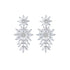 Party Flower Earrings - White Gold Plated - AAA Cubic Zirconia - Free Box Packaging!