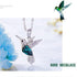 Where Bird's Dare Necklace - Pure Sterling Silver (Chandi) - Embellished with Genuine European Crystals - Free Box Packaging