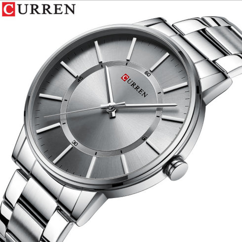 Curren Simplicity (Classic Silver) - Men's Watch - 1 Year Warranty - Free Box Packaging - 3 ATM Water Resistant