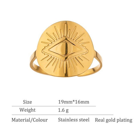 Istanbul - Adjustable Ring - 18K Genuine Gold Plated over Pure Stainless Steel - Non Tarnish - Chic Design! - Free Box Packaging!